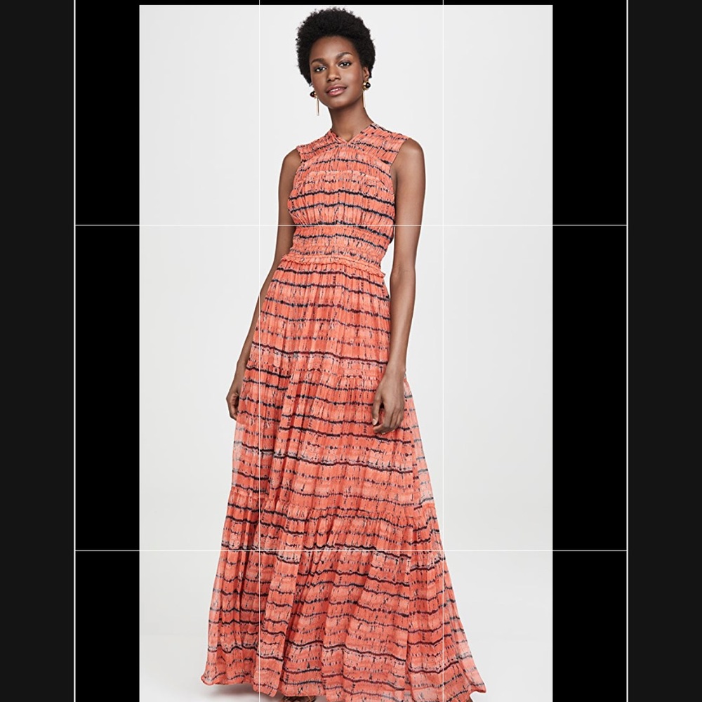 Ulla Johnson Freesia Gown Dress in Chili Tie Dye